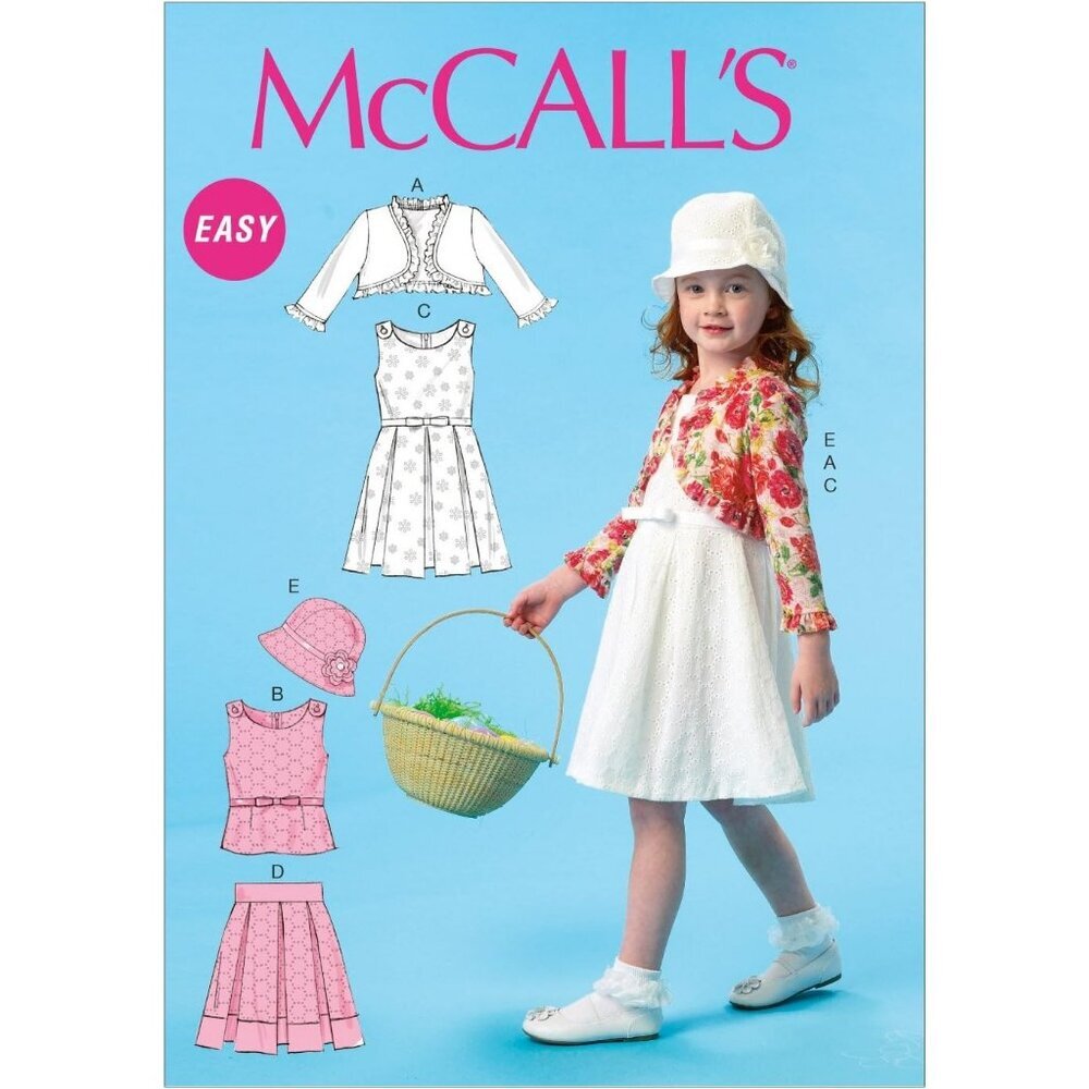 McCalls Sewing Pattern A6941 Childrens‎ Jacket Dress Skirt Hat Sizes 6-8 Easy